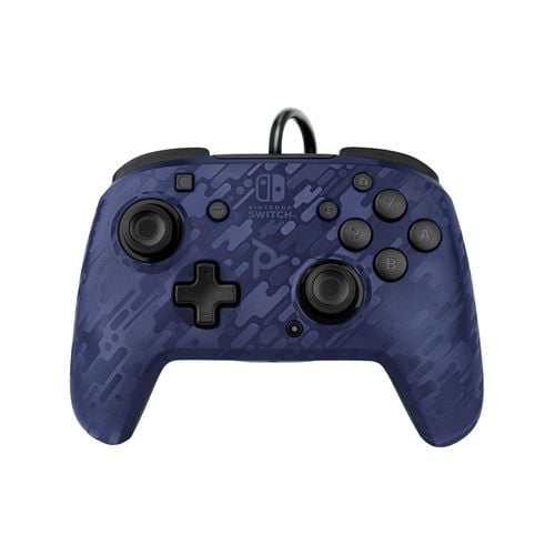 PDP Faceoff Nintendo Switch Deluxe Audio Wired Controller Blue Camo Brand New