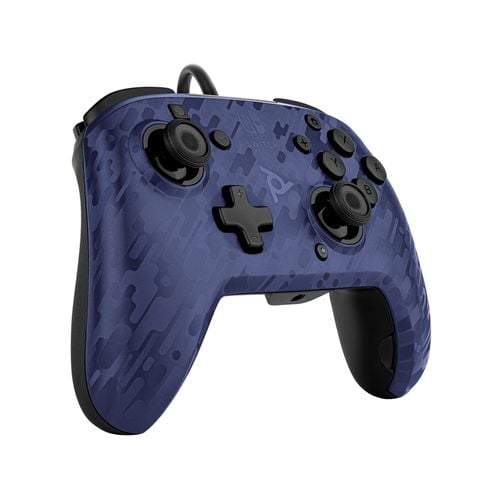 PDP Faceoff Nintendo Switch Deluxe Audio Wired Controller Blue Camo Brand New