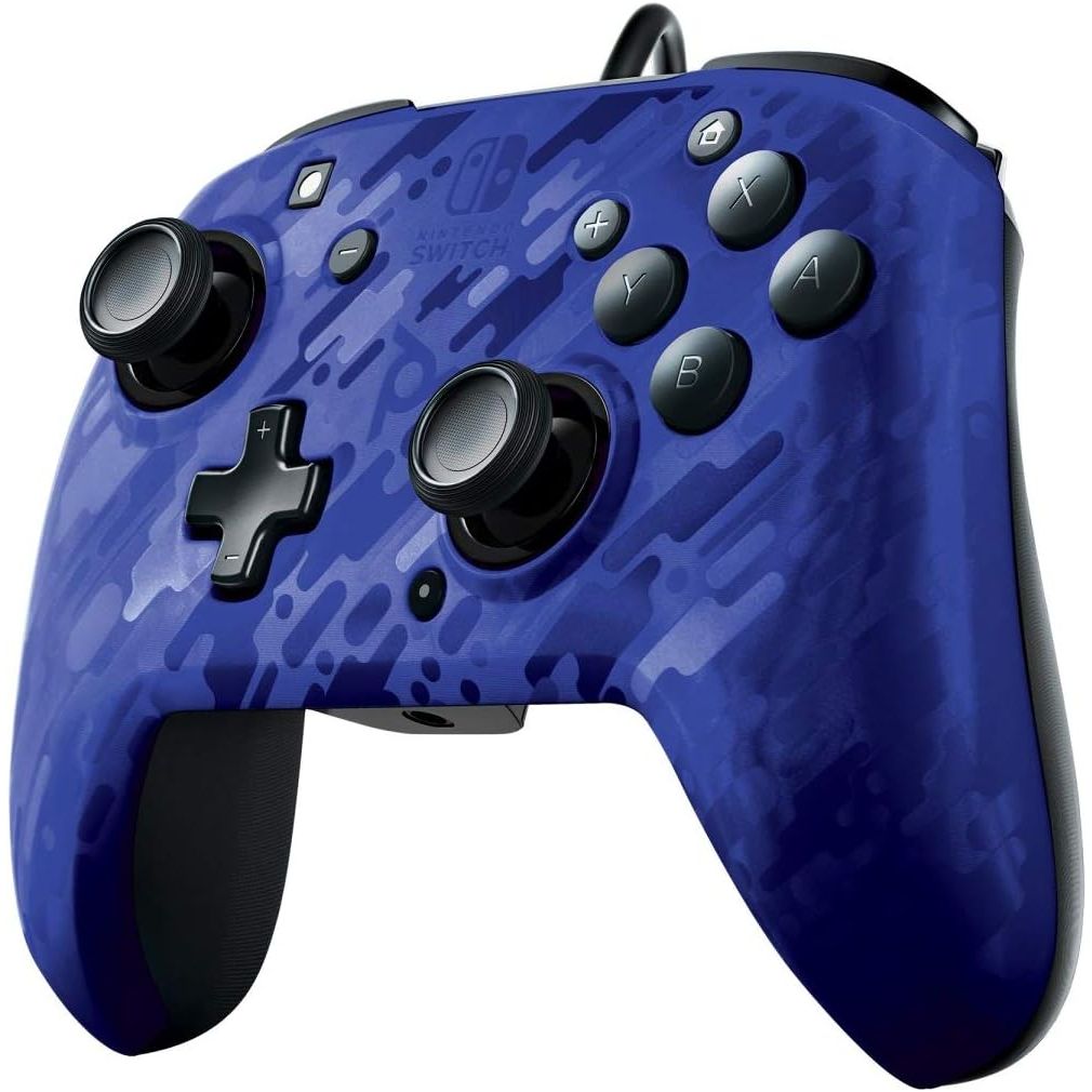 PDP Faceoff Nintendo Switch Deluxe Audio Wired Controller Blue Camo Brand New