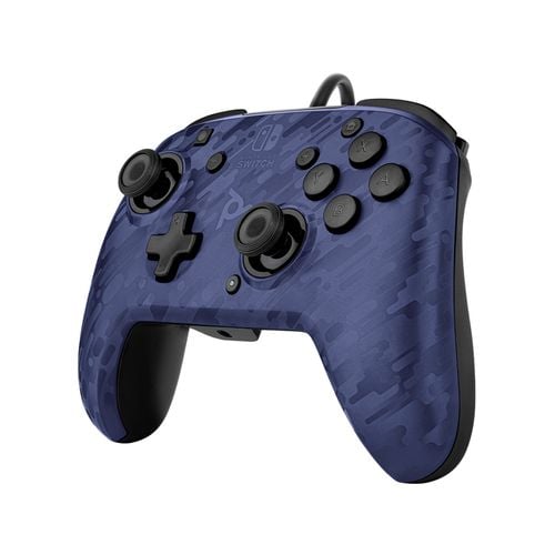 PDP Faceoff Nintendo Switch Deluxe Audio Wired Controller Blue Camo Brand New