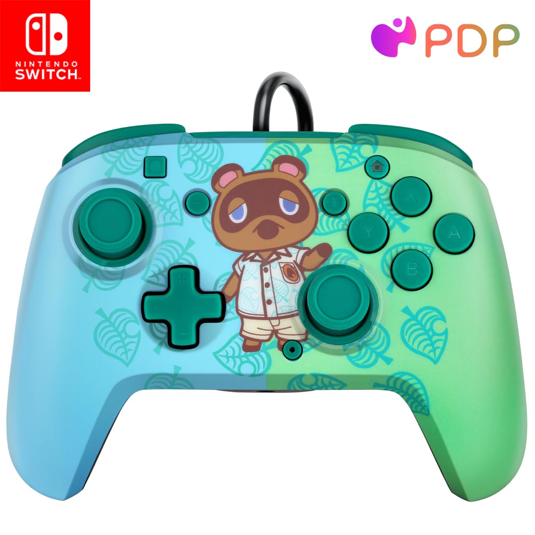 PDP Faceoff Deluxe Audio Wired Controller Animal Crossing Nintendo Switch Brand New