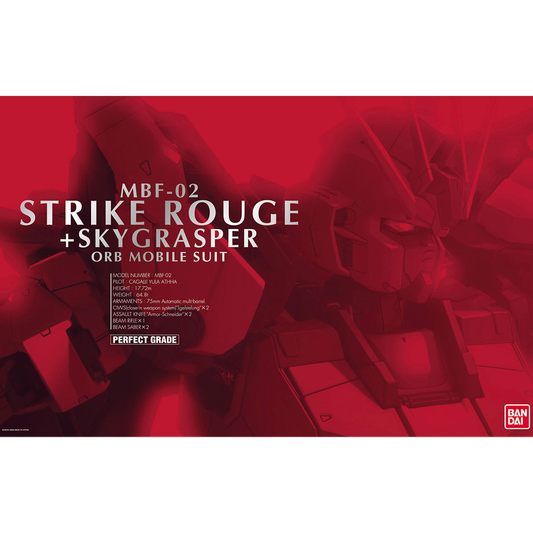 Bandai Hobby MBF-02 Strike Rouge + Skygrasper PG | Perfect Grade Gunpla Model Kit